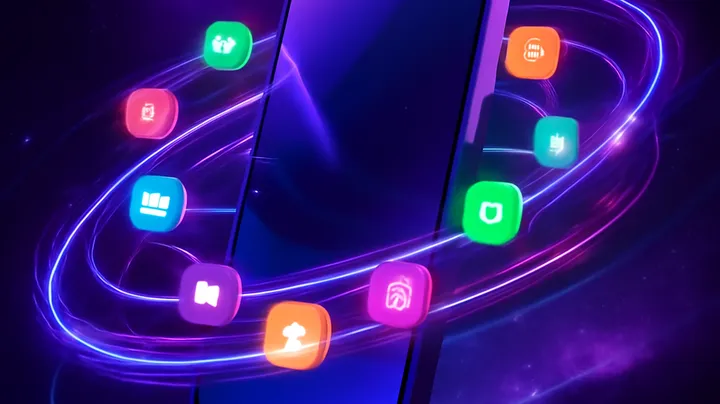 8777BDT COM Sleek smartphone floating in space